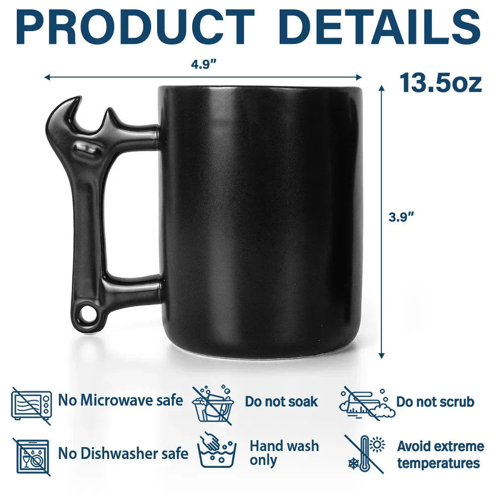 Custom Photo Classic Car Limited Edition - Personalized Wrench Shaped Handle Mug