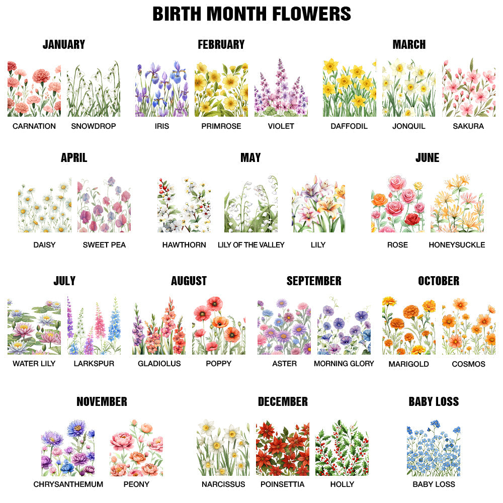 Birth Flower Blooms - Personalized Leather Sleeve