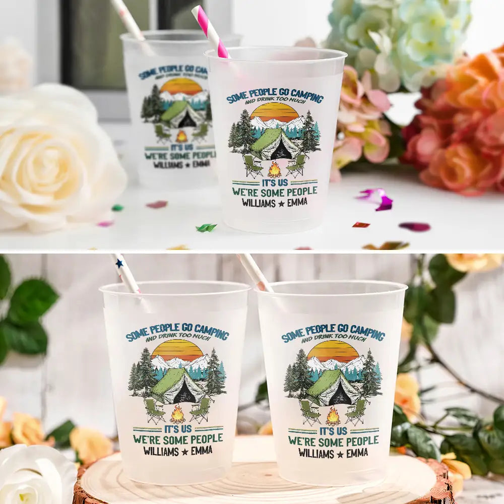 We're Drunks We Go Camping - Personalized Frosted Cups
