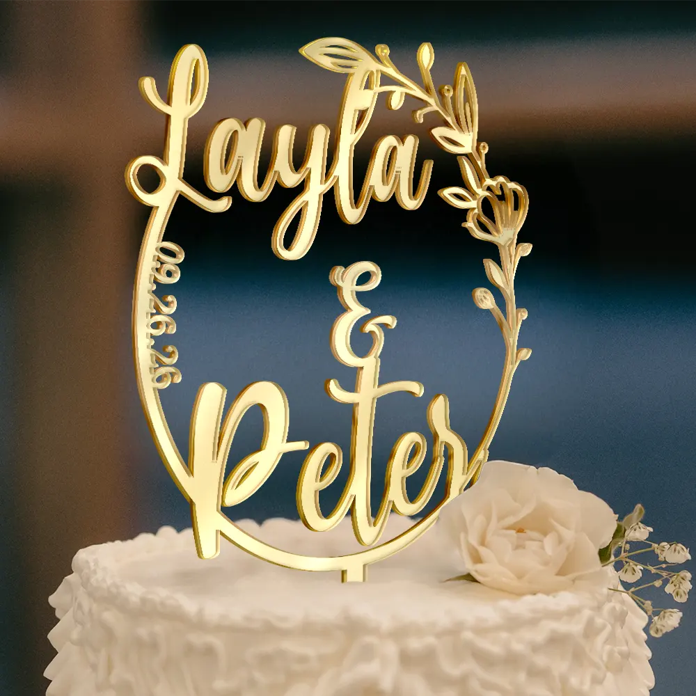 Wedding Couple Initials - Personalized Cake Topper