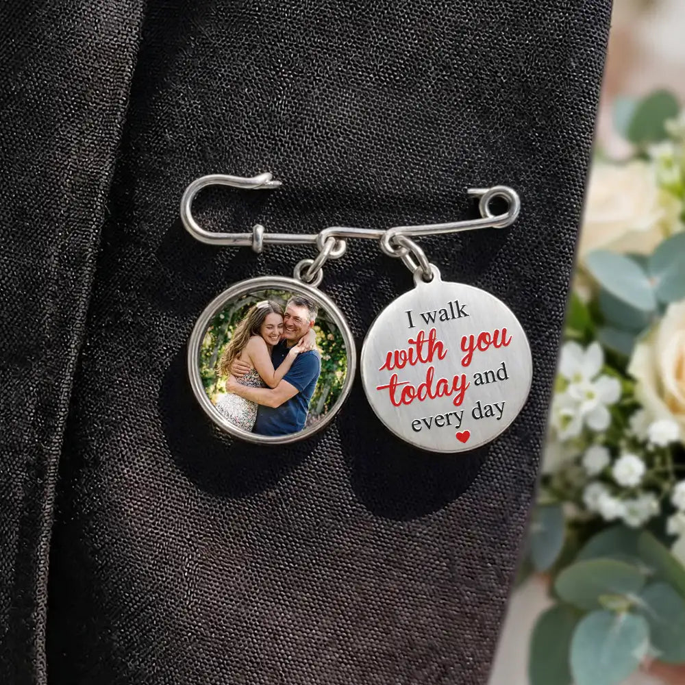 Wedding Walking Beside You Memorial - Personalized Lapel Pin
