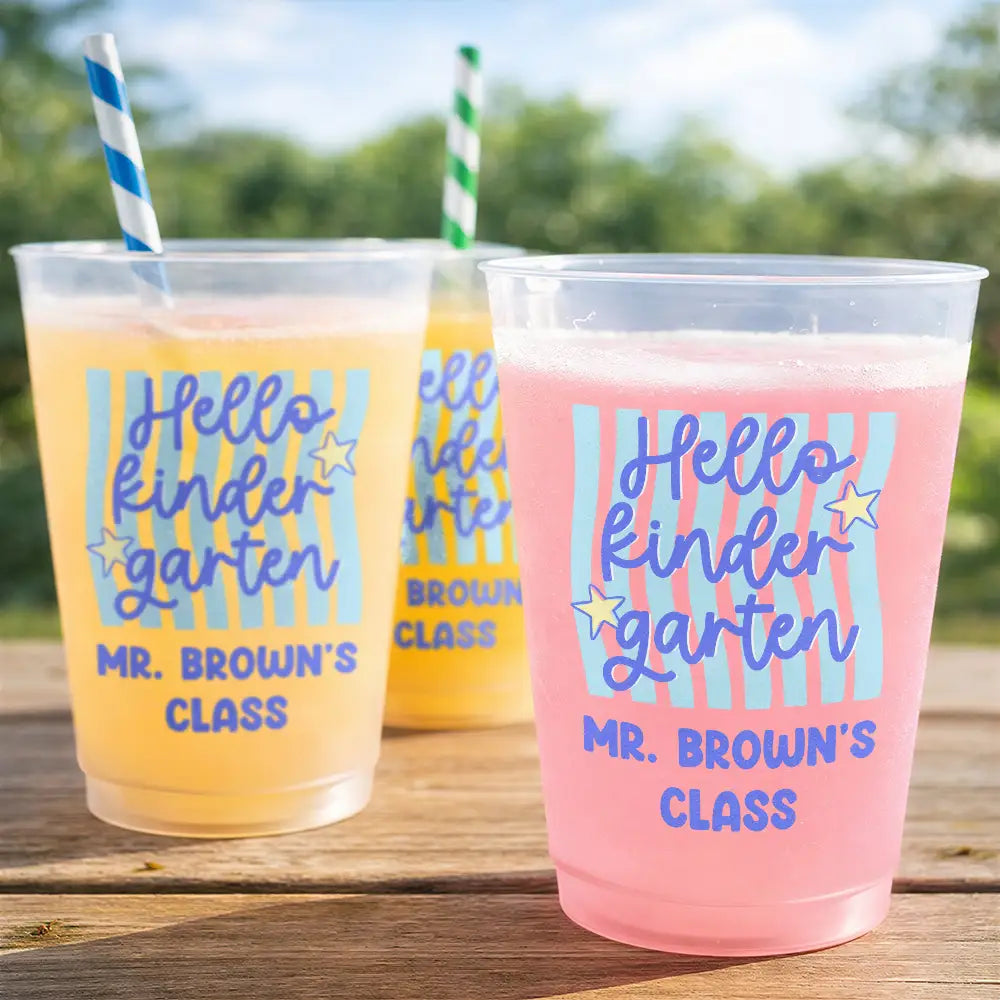 Welcome To Kindergarten First Grade - Personalized Frosted Cups