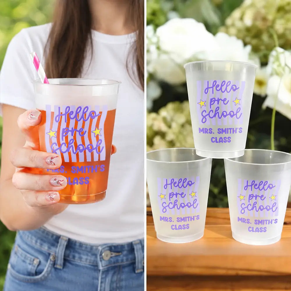 Welcome To Kindergarten First Grade - Personalized Frosted Cups