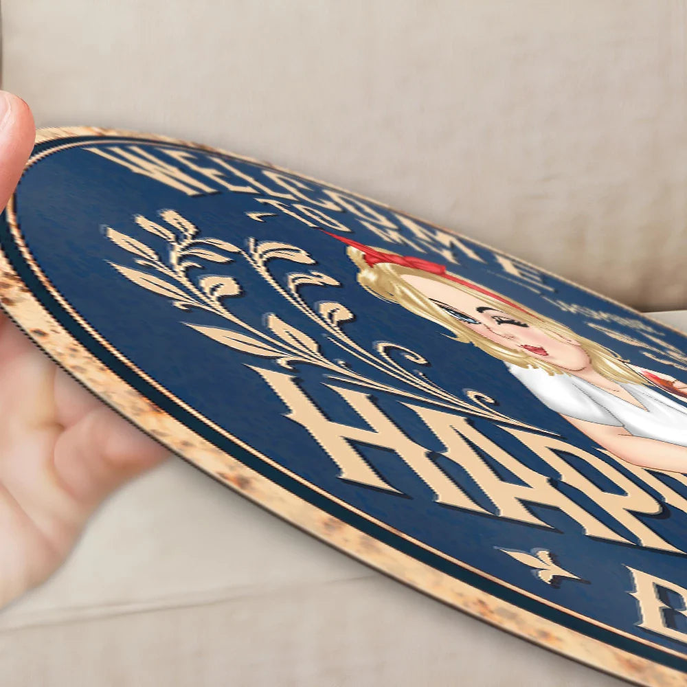 Welcome To My Happy Place - Personalized Custom Shaped Metal Sign