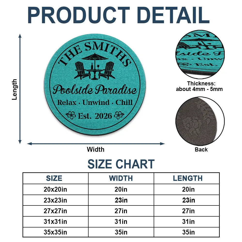 Welcome To Our Poolside Paradise - Personalized Custom Shaped Doormat