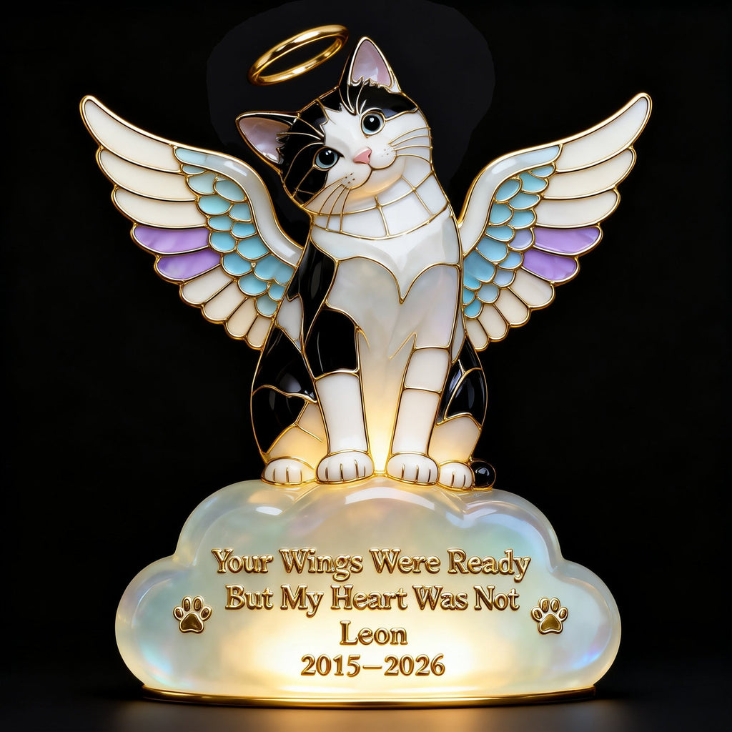 Pet Angel Memorial Light Box, Custom Photo Keepsake To Remember Losted Pets 02qhlu010426