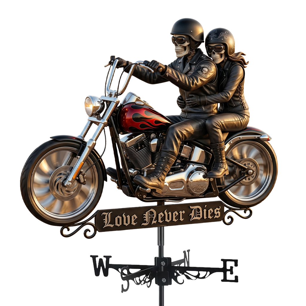 Skeleton Biker Weather Vane - Personalized Gifts For Couple 01nadh280526