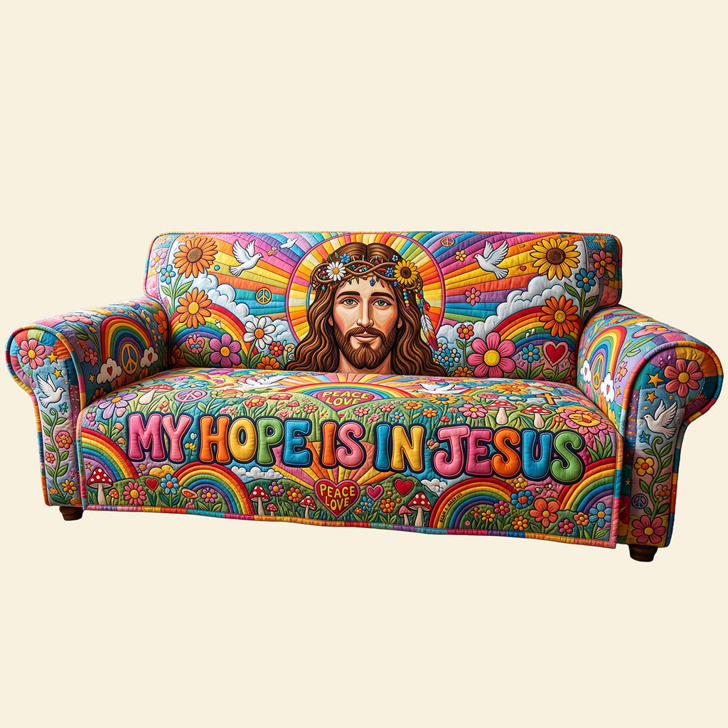 My Hope Is In Jesus Quilted Sofa Cover - Personalized Gifts For Christians 02pata080726