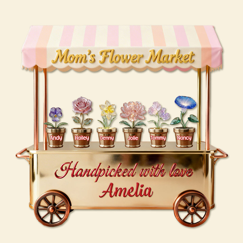 Birthmonth Flowers Mom And Kids Acrylic Plaque - Personalized Gifts For Mother's Day Plaque 03KIMG110326