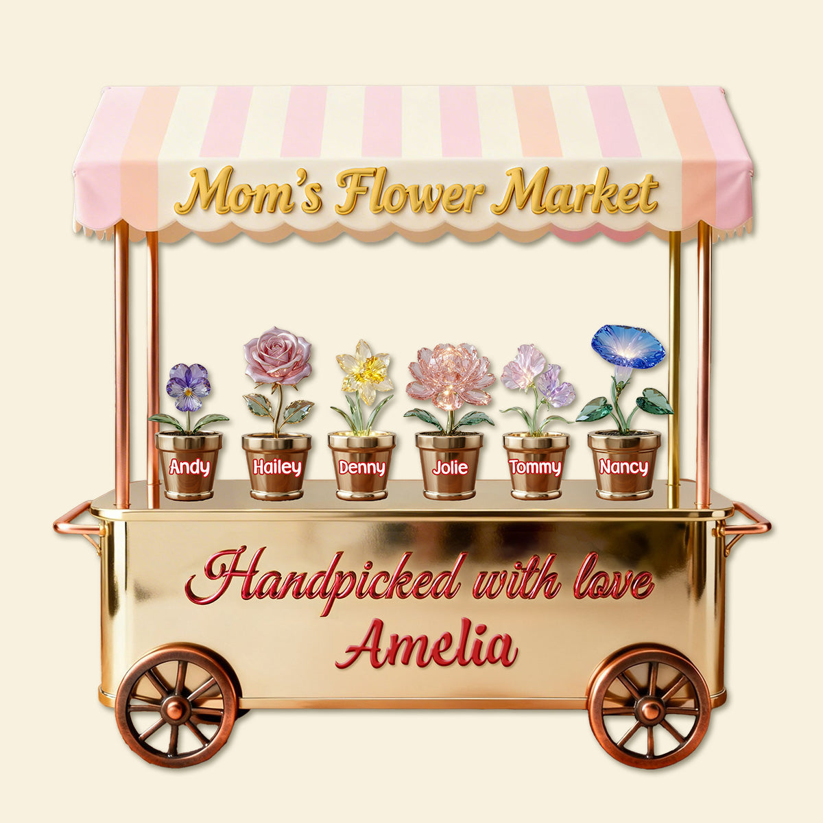 Birthmonth Flowers Mom And Kids Acrylic Plaque - Personalized Gifts For Mother's Day Plaque 03KIMG110326