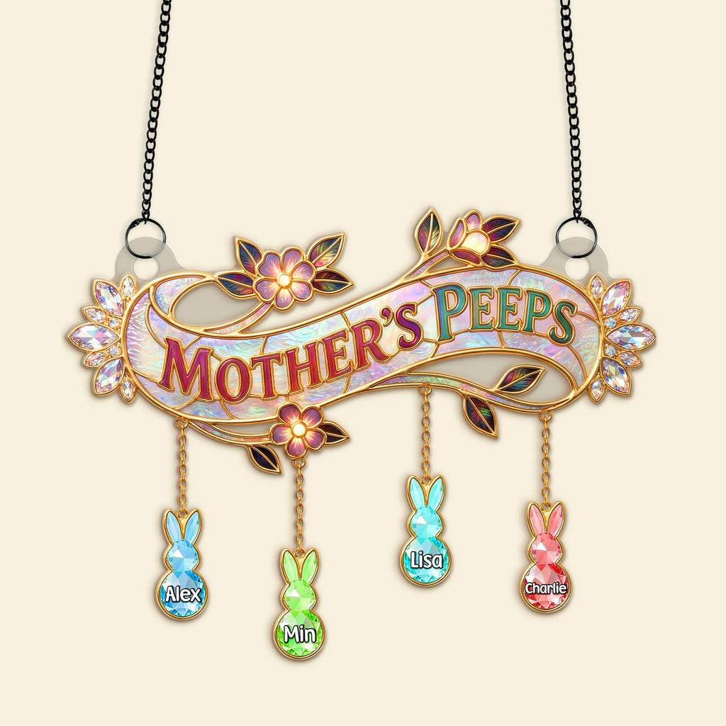Cute Little Peeps Suncatcher - Personalized Gift For Grandma/Mom 01KIMG250326