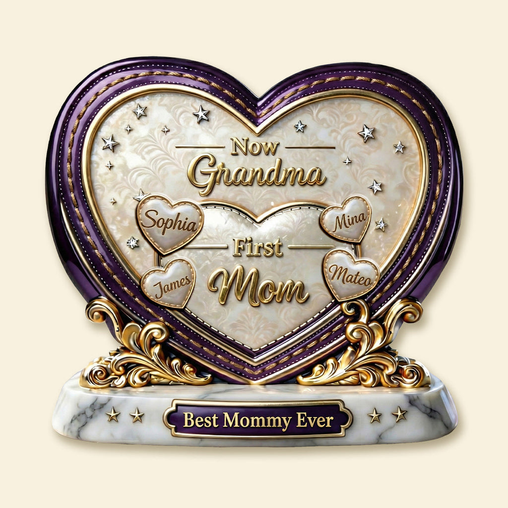 First Mom Now Grandma Acrylic Plaque - Personalized Gifts For Grandma and Mom 01tymg040326