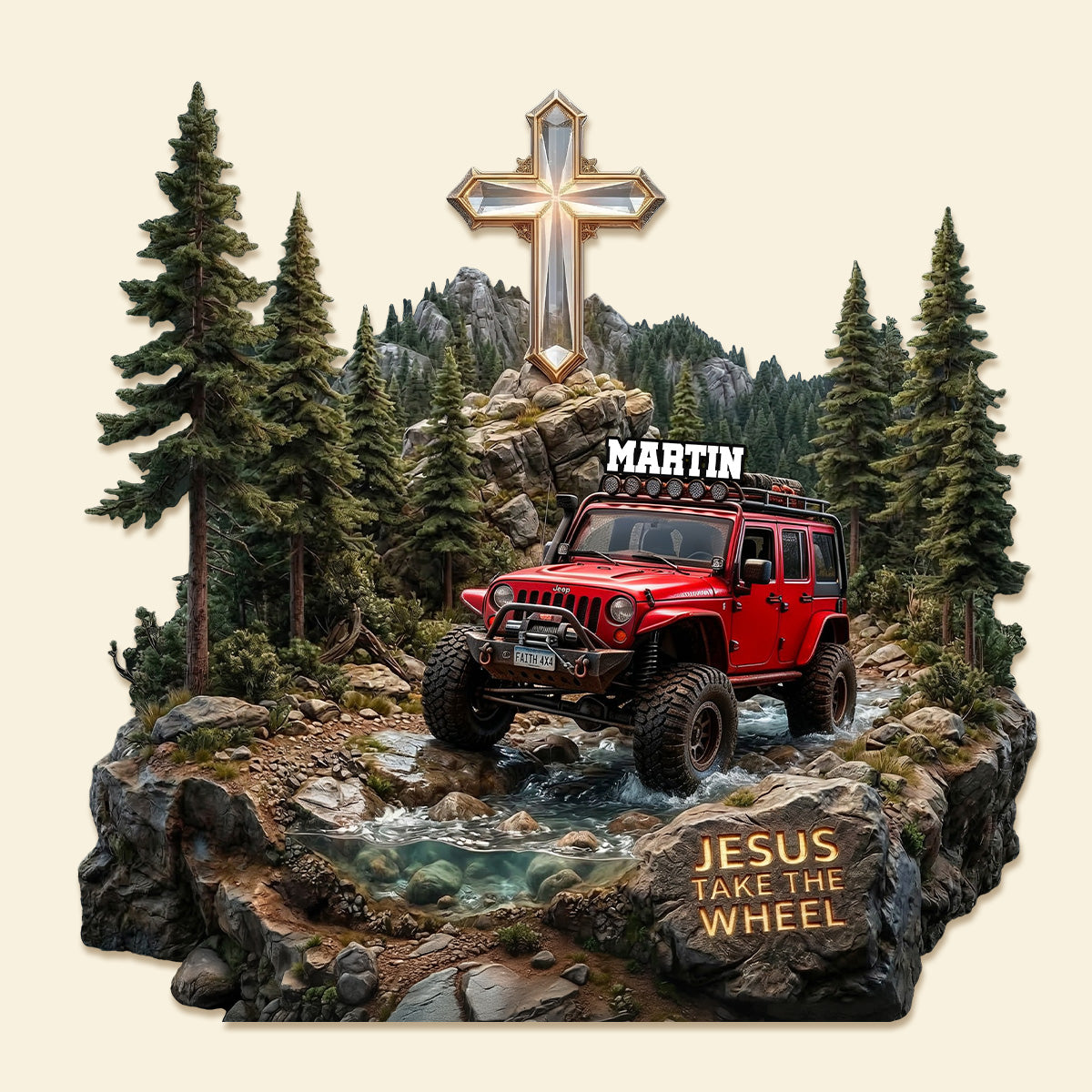 Jesus Take the Wheel Acrylic Plaque - Personalized Gifts For Off-road Lovers 04pamg160326