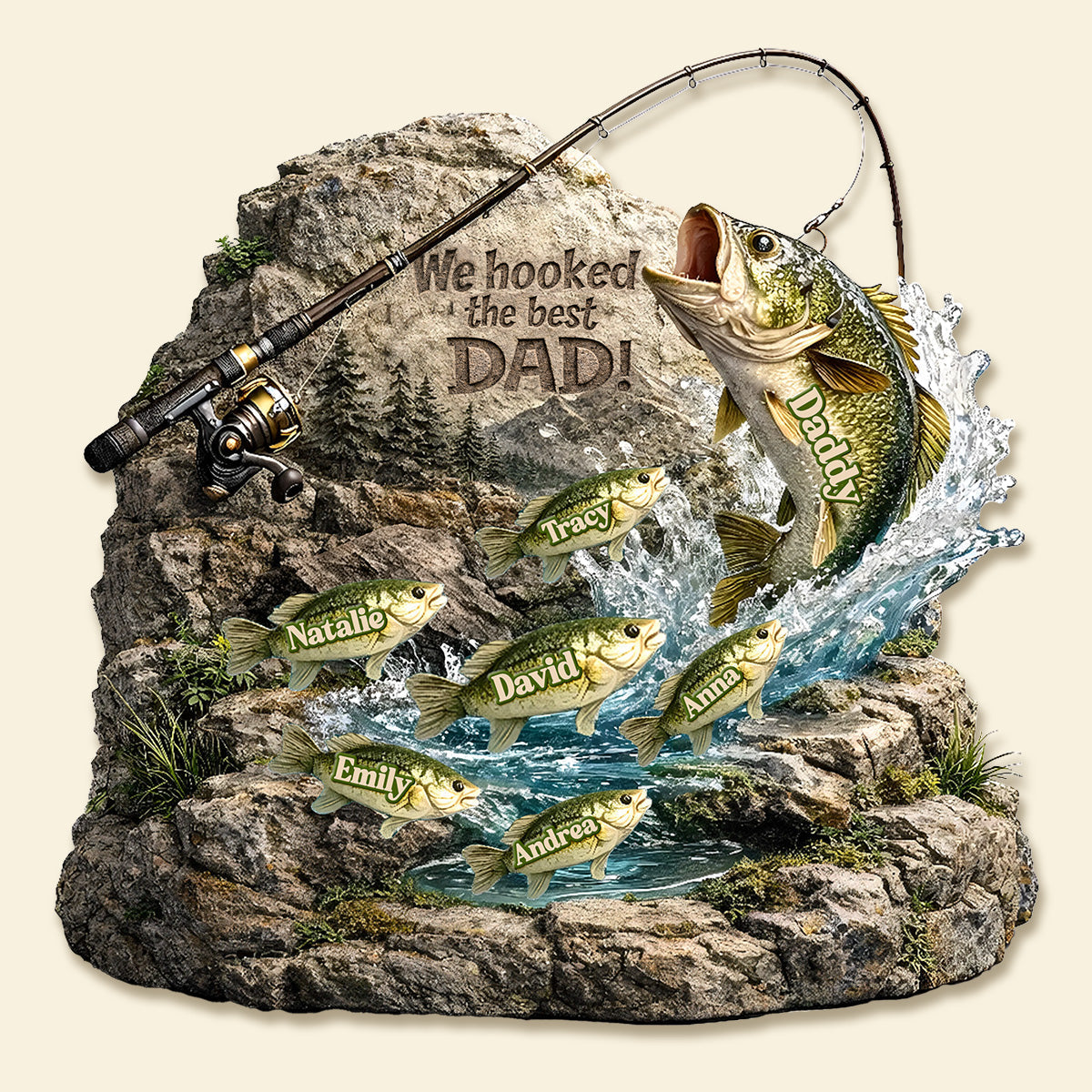We Hooked The Best Daddy Acrylic Plaque - Personalized Gifts For Dad 02TOMG270226