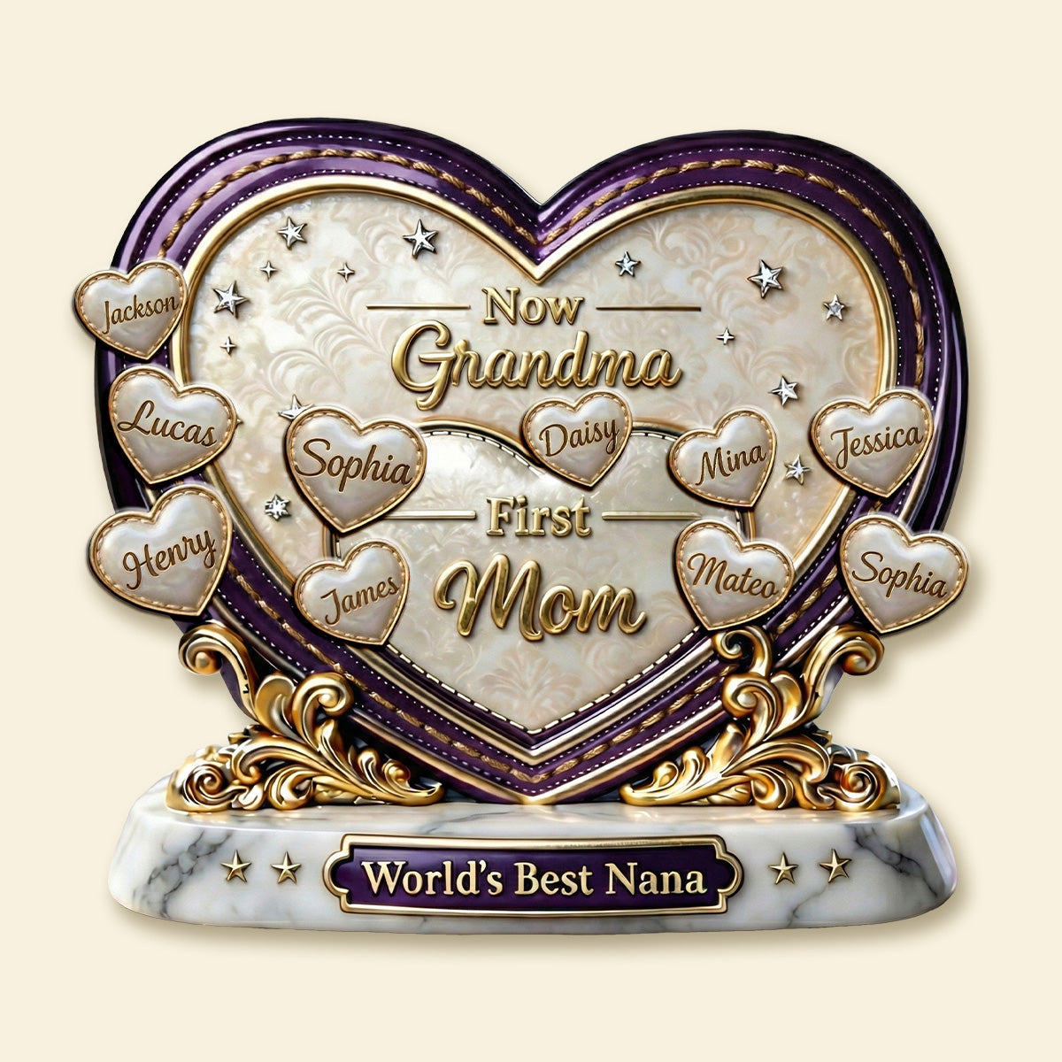 First Mom Now Grandma Acrylic Plaque - Personalized Gifts For Grandma and Mom 01tymg040326