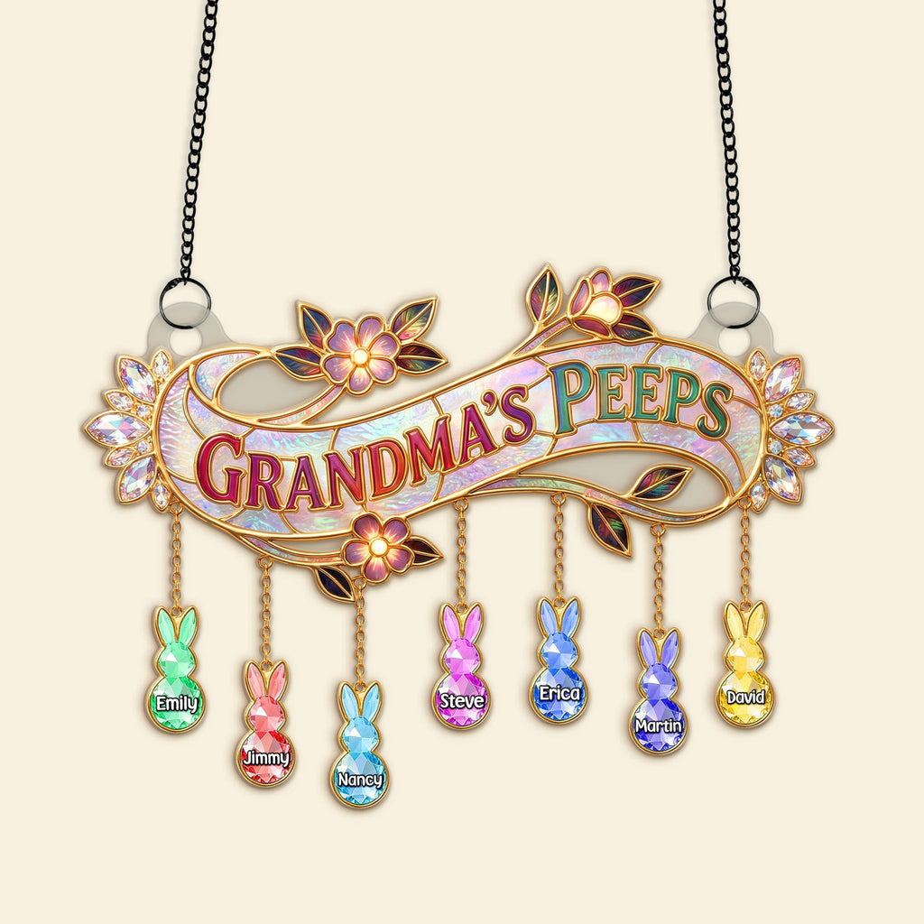 Cute Little Peeps Suncatcher - Personalized Gift For Grandma/Mom 01KIMG250326