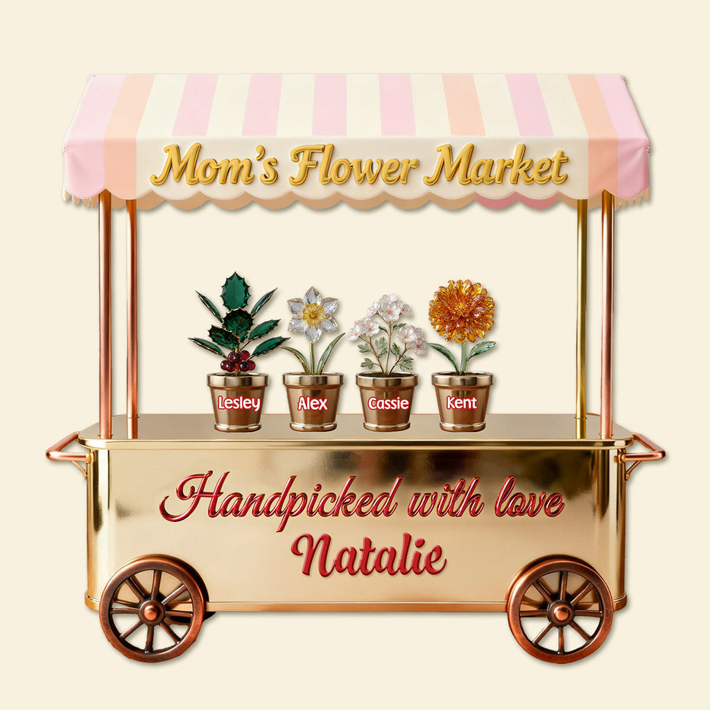 Birthmonth Flowers Mom And Kids Acrylic Plaque - Personalized Gifts For Mother's Day Plaque 03KIMG110326