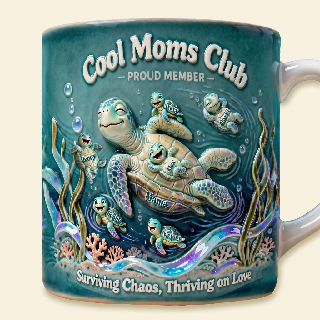 Chilling Turtle Mom Coffee Mug, Personalized Gifts For Mom 03qhmg020326