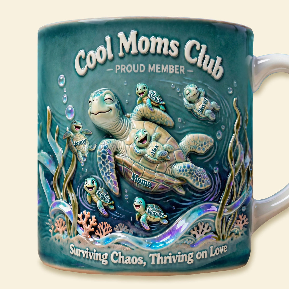 Chilling Turtle Mom Coffee Mug, Personalized Gifts For Mom 03qhmg020326
