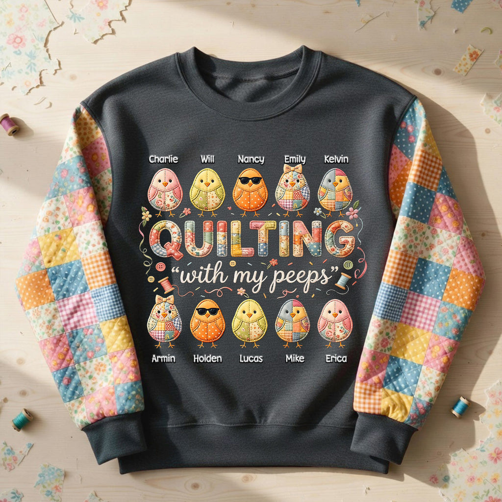 Quilting With My Peeps - Personalized Easter Gifts For Grandma Shirt 01pamg200326