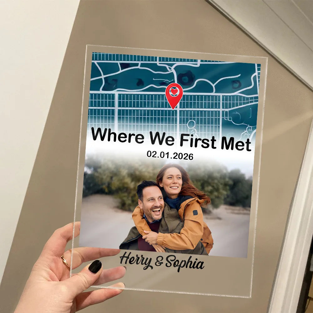 Location Map Custom Photo Where We Said I Do - Personalized Vertical Rectangle Acrylic Plaque