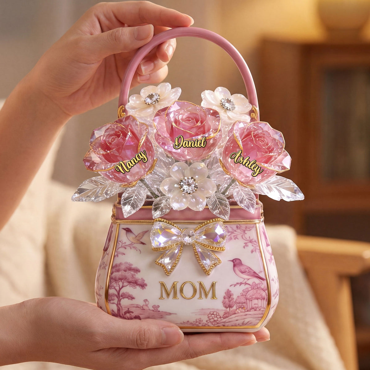 Mom Flower Basket Acrylic Plaque - Personalized Gifts For Mom 01PGTI310326