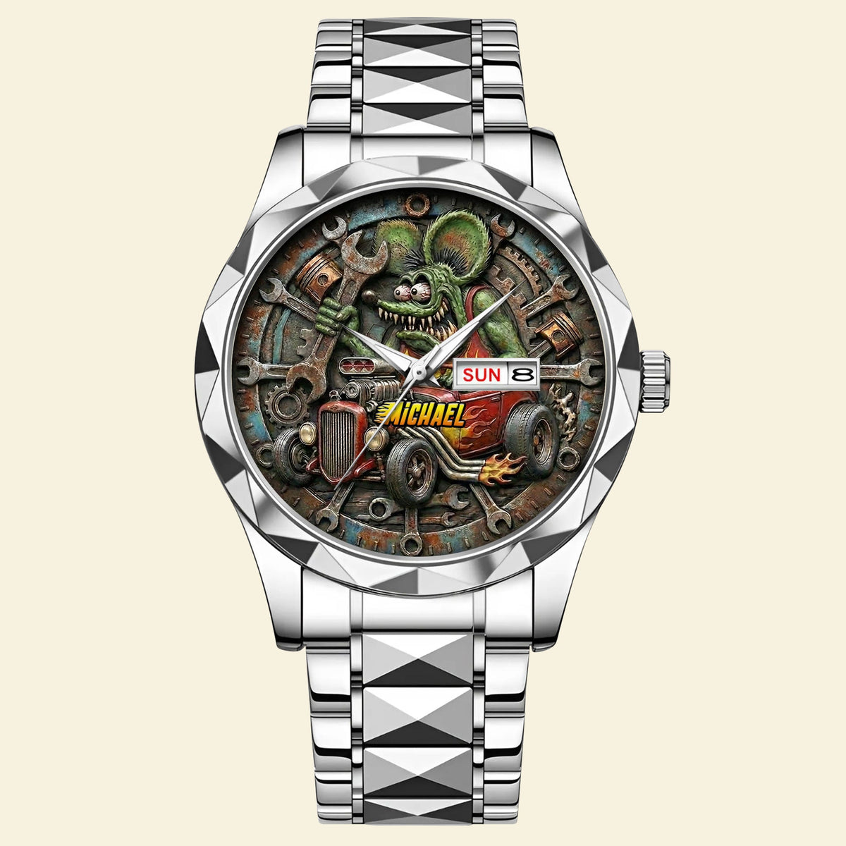 Speed Monster Stainless Steel Men's Watch - Personalized Gifts For Hot Rod Lover 03tgti080426