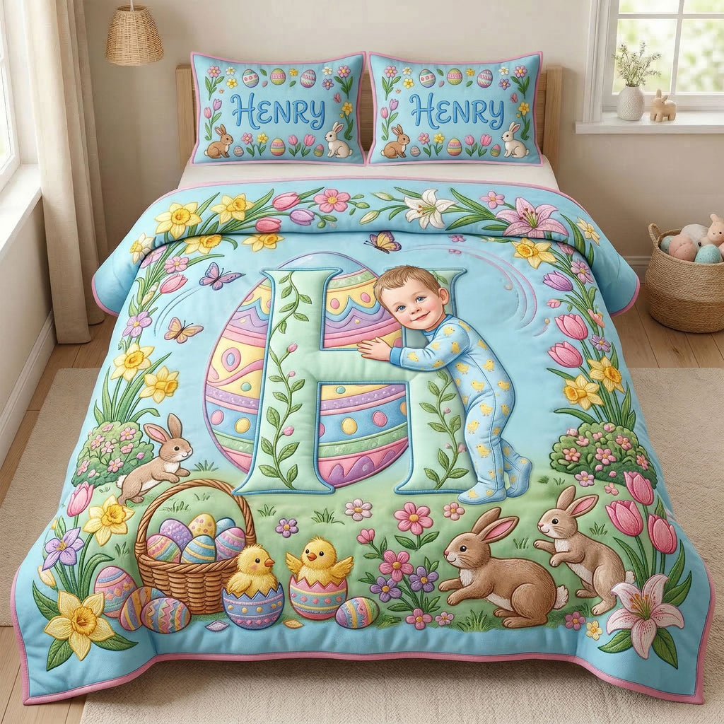 Easter Alphabet Quilt Bed Set - Custom Photo Gifts 03PATI190326