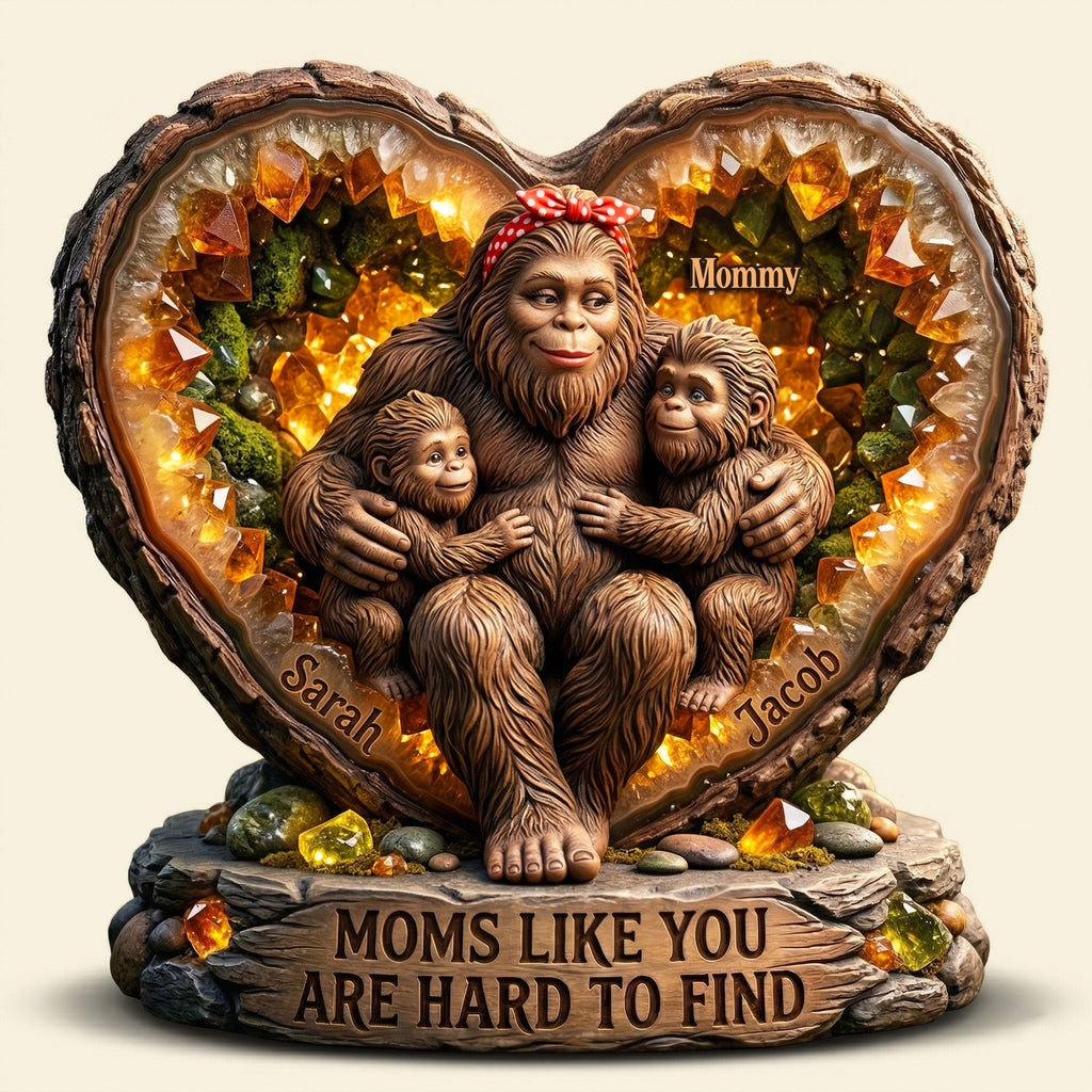 Sasquatch Mom And Kids Acrylic Plaque - Personalized Gifts For Mother's Day Plaque 04HUTI020426