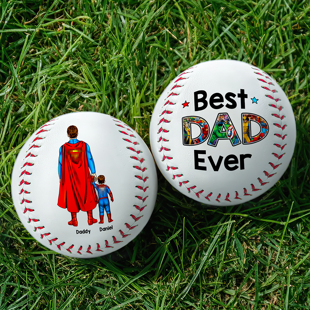 Super Powerful Dad Baseball - Personalized Gift For Dad 011ACHU290425PA