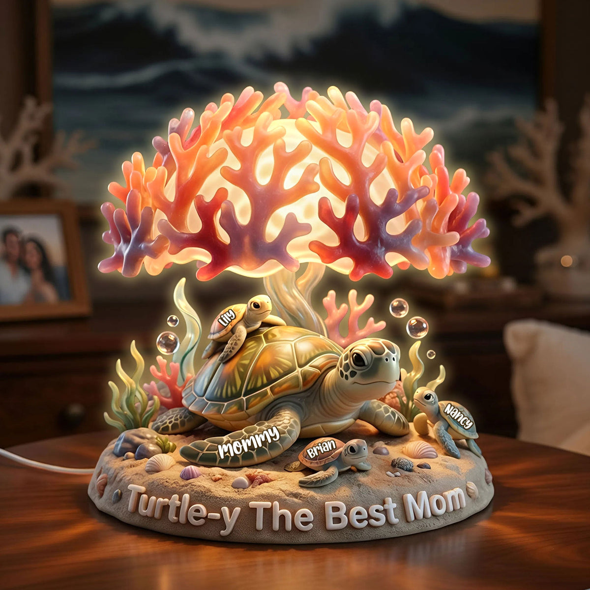Ocean Turtle Mom Light Box - Personalized Gift For Moms 02NATI130426