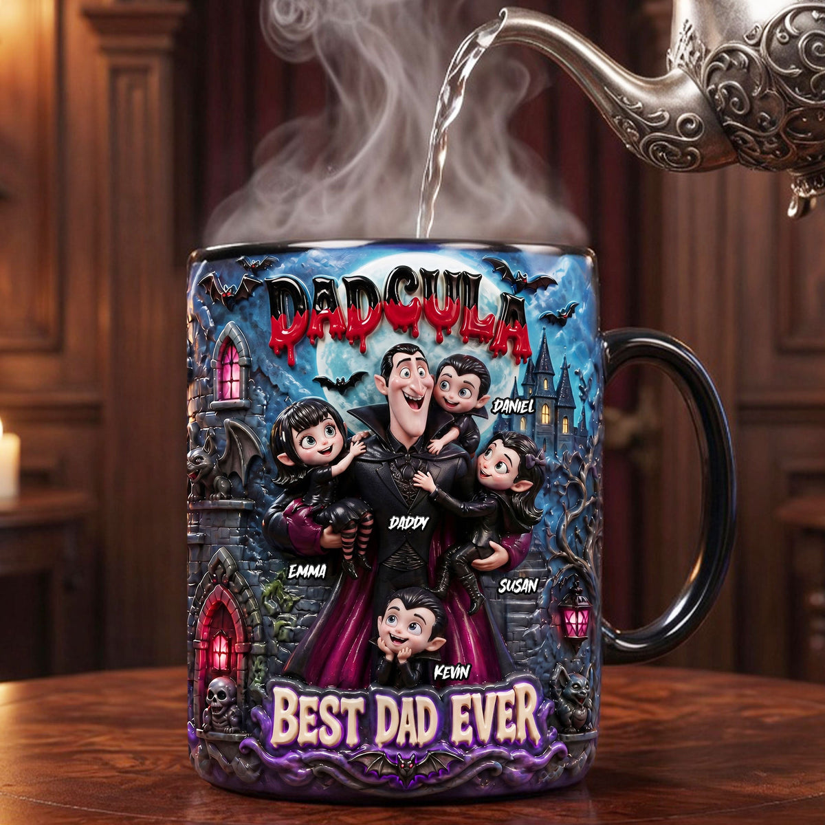 Cool Dracula Dad Magic Mug, Personalized Gifts For Dad 03qhti060526