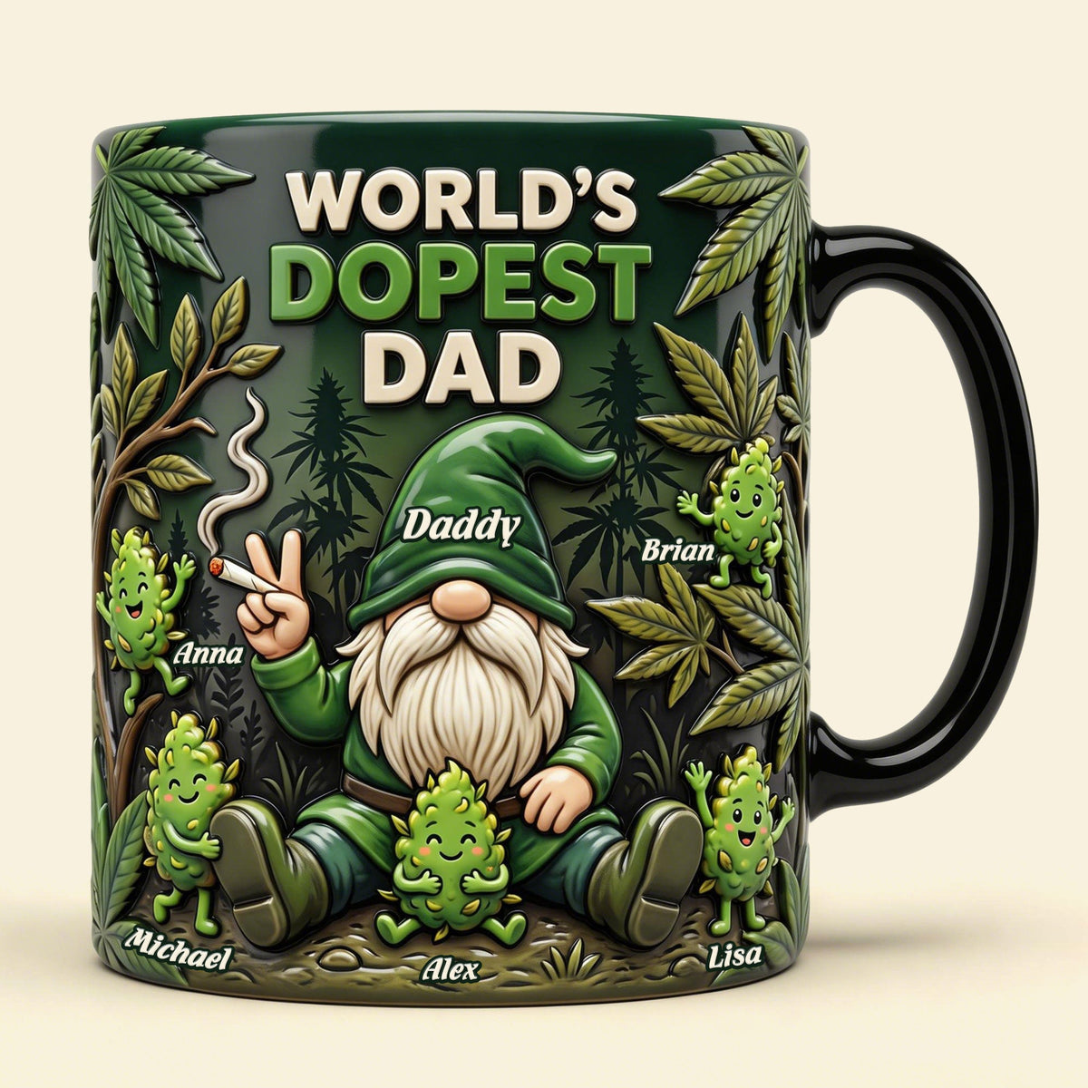 Gnome Weed Dad Magic Coffee Mug - Personalized Gifts For Dad 02nati050526