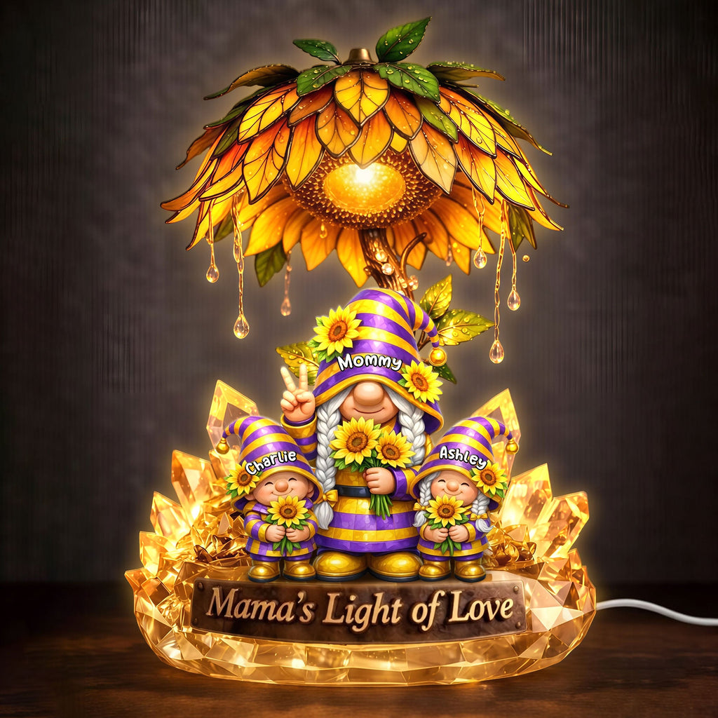 Gnome Sunflower Acrylic Light Box - Personalized Gifts For Mama and Grandma 02tyti080426