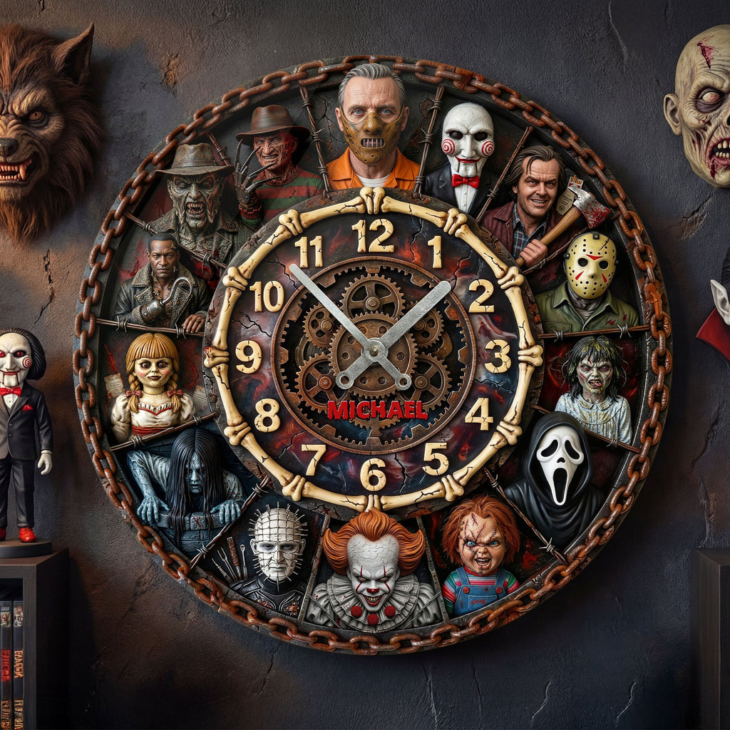 Horror Time Loop Hanging Wall Clock - Personalized Gifts For Horror Lovers 138huti080626