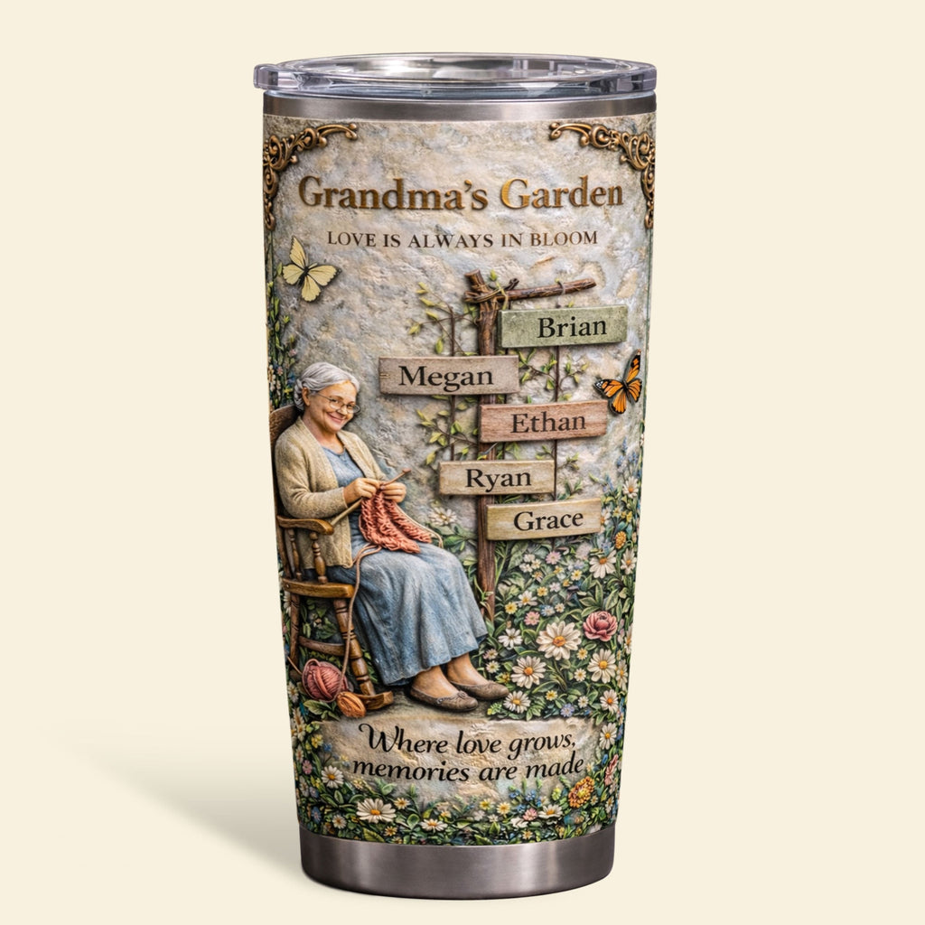 Vintage Grandma's Garden 20oz Tumbler - Personalized Gifts For Grandma Tumbler 04TYTI020326