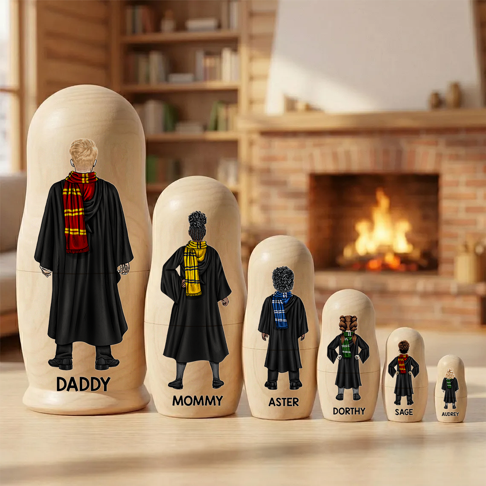 Fantasy School Family Nesting Dolls - Personalized Gifts For Family Wooden Nesting Dolls 05QHHU090426TM