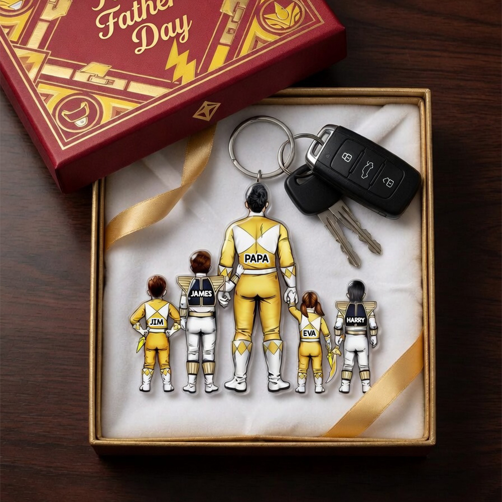 Hero Dad & Sidekick Keychain – Personalized Gifts For Dad 031qhhu070525hh