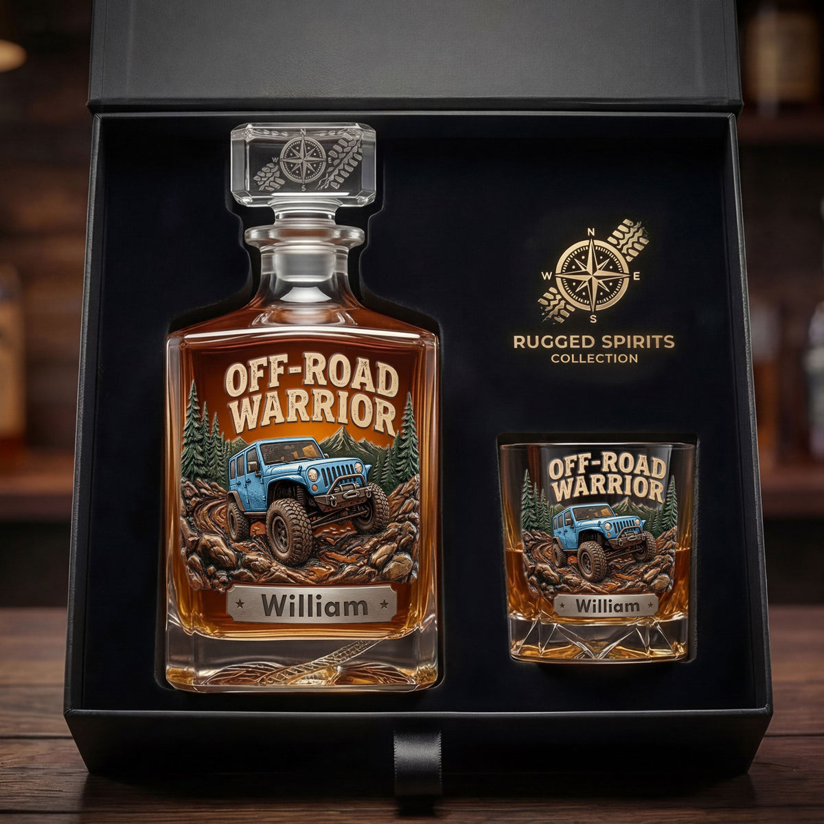 Rugged Trail Warrior Decanter Set - Personalized Gifts For Off-Road Lovers 01pati160326