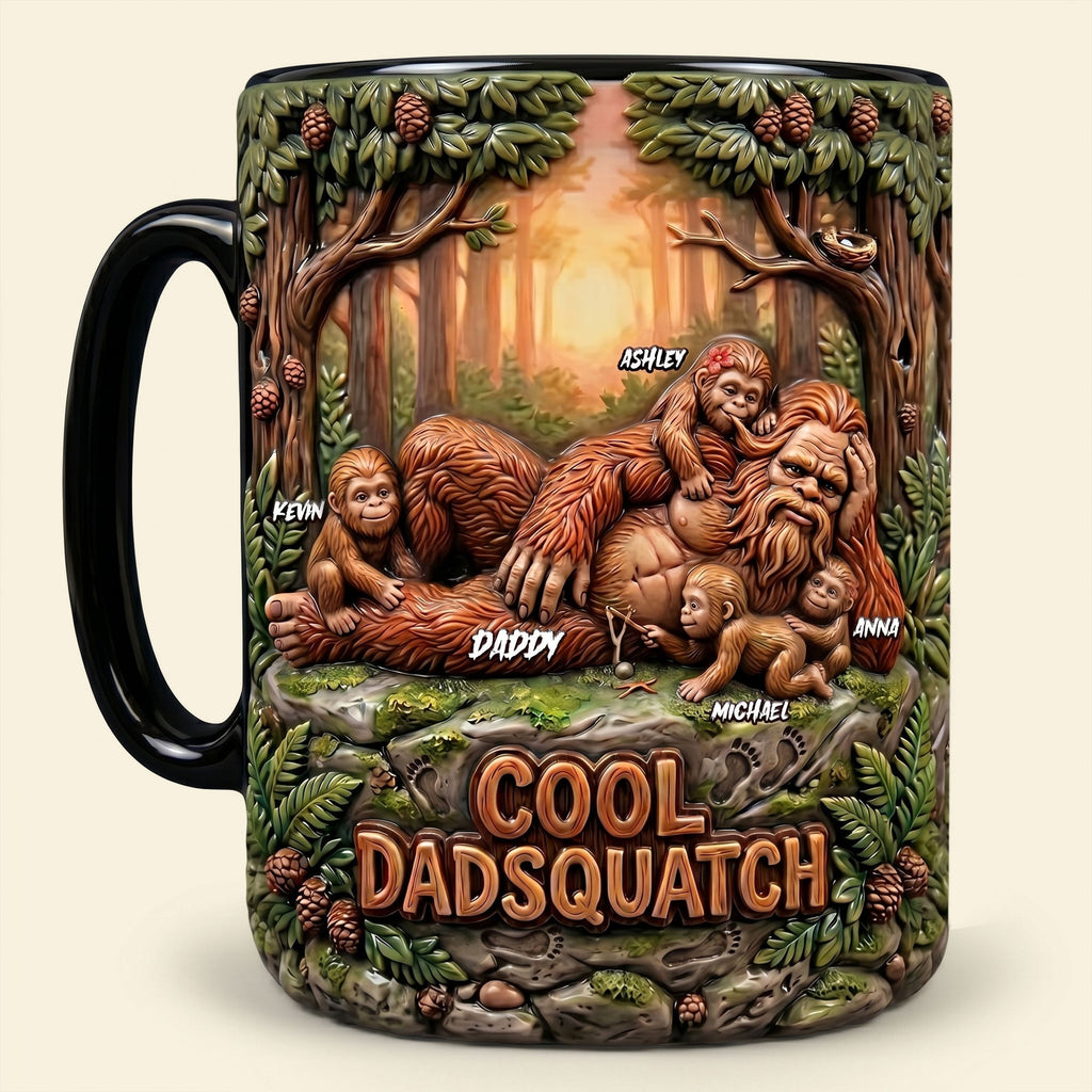Lazy Chilling Sasquatch Dad Magic Mug, Personalized Gifts For Dads 03qhti070526