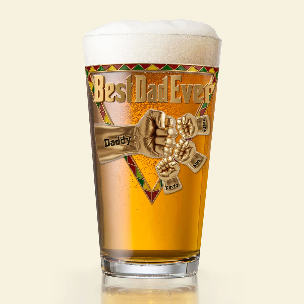Best Dad Ever Beer Glass - Personalized Gifts For Dad 06huti230526