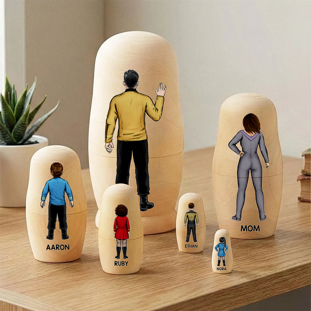 Sci-fi Theme Family Nesting Dolls - Personalized Gifts For Family Wooden Nesting Dolls 01QHHU90426HH