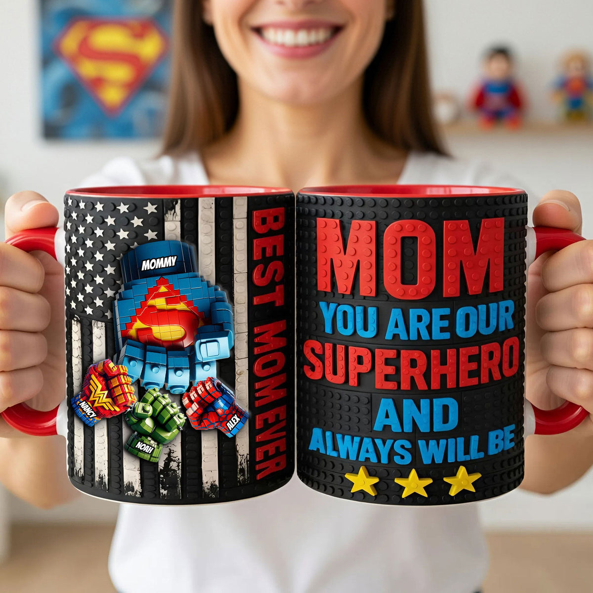 Powerful Mom Fist Bump Coffee Accent Mug - Personalized Gifts For Mother's Day Coffee Mug 05OHTI140426
