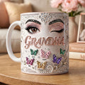 Grandma Butterfly Drinkware Coffee Mug - Personalized Gifts For Mom and Grandma 01nati090326