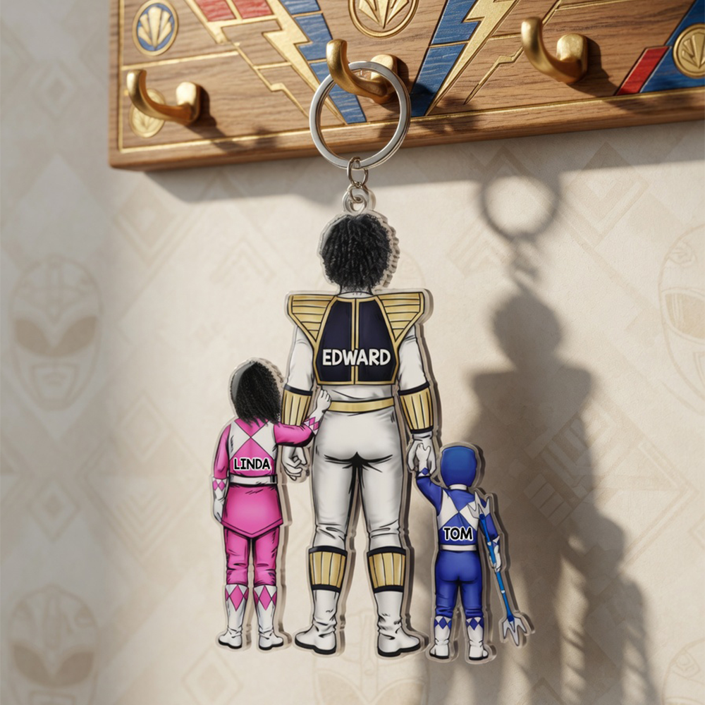 Hero Dad & Sidekick Keychain – Personalized Gifts For Dad 031qhhu070525hh
