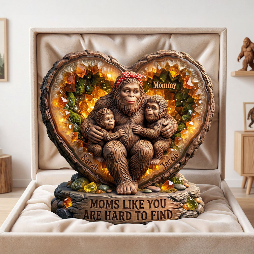 Sasquatch Mom And Kids Acrylic Plaque - Personalized Gifts For Mother's Day Plaque 04HUTI020426