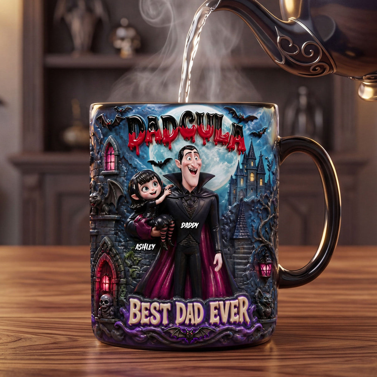 Cool Dracula Dad Magic Mug, Personalized Gifts For Dad 03qhti060526