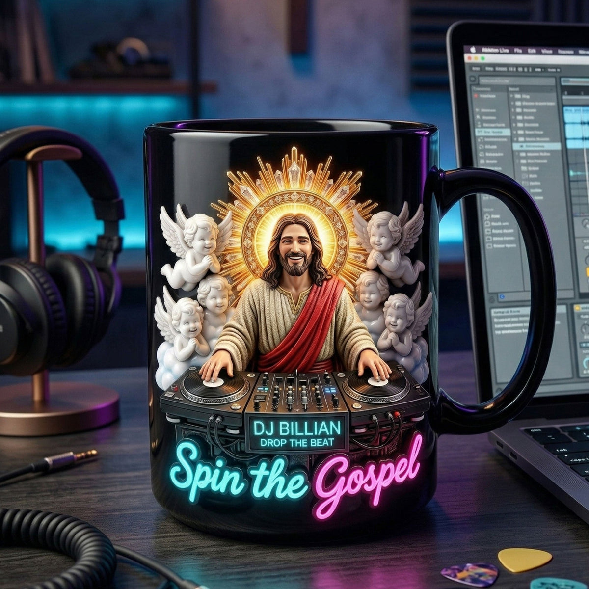 Spin the Gospel Coffee Mug - Personalized Gifts For Music Lovers 01pati060426
