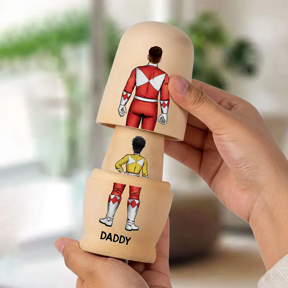 Family of Light Guardians Wooden Nesting Dolls - Personalized Gift For Family 061QHHU080426HH