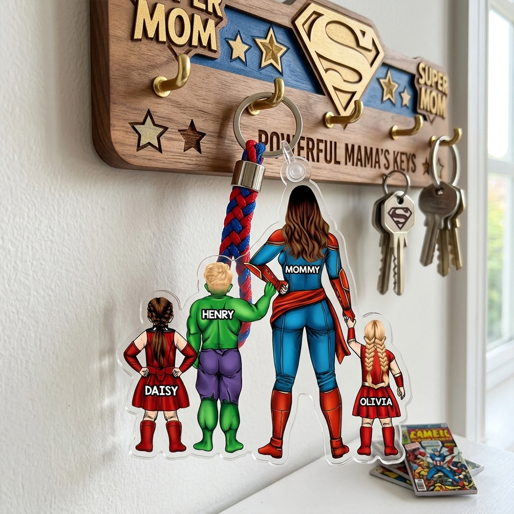Power Mom Keychain Personalized Mother's Day Gifts 071qhhu240225pa
